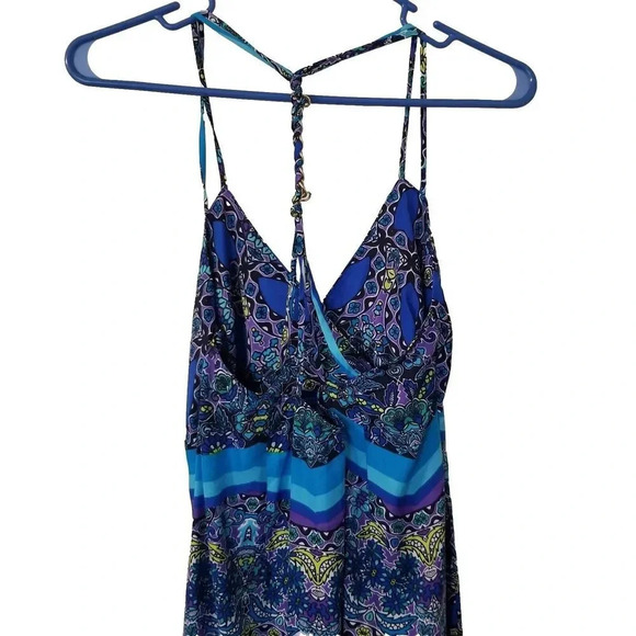 Laundry by Shelli Segal Maxi Dress Size 6 Womens Blue Purple Paisley Vneck - Picture 4 of 7